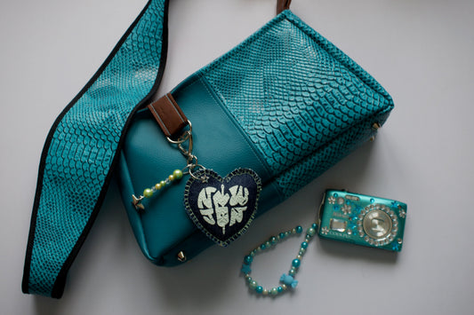 Sac baguette VEGA bleu fait main en France sac d'épaule NewJen