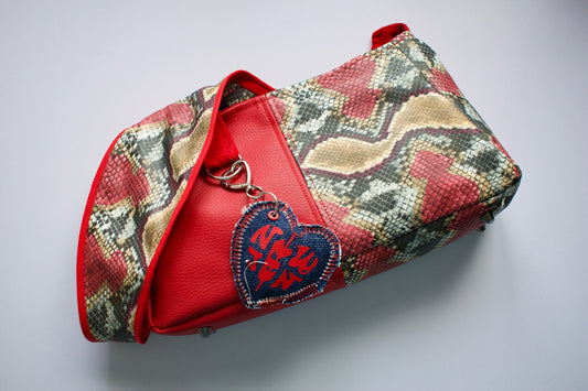 Sac baguette VEGA rouge fait main en France sac d'épaule NewJen sac créateur