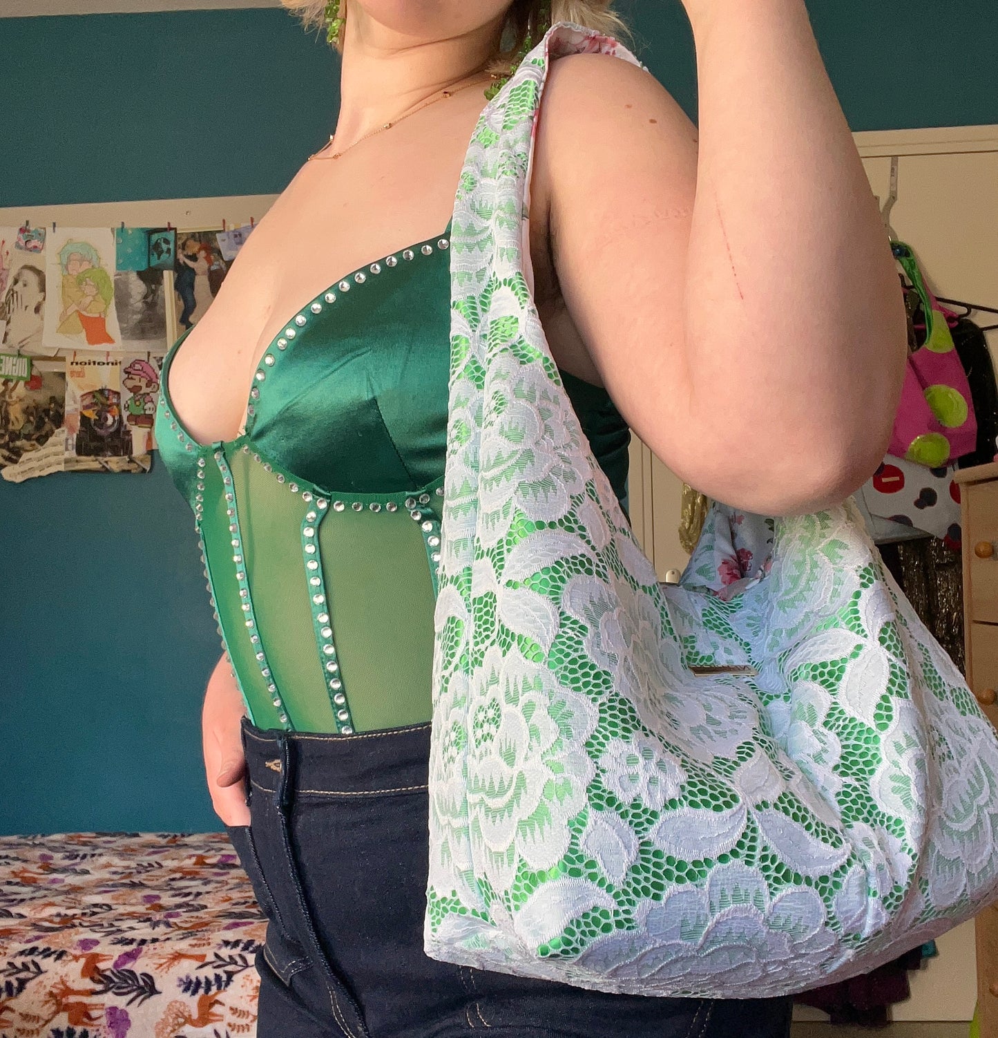 Sac d'épaule ALYA - vert émeraude