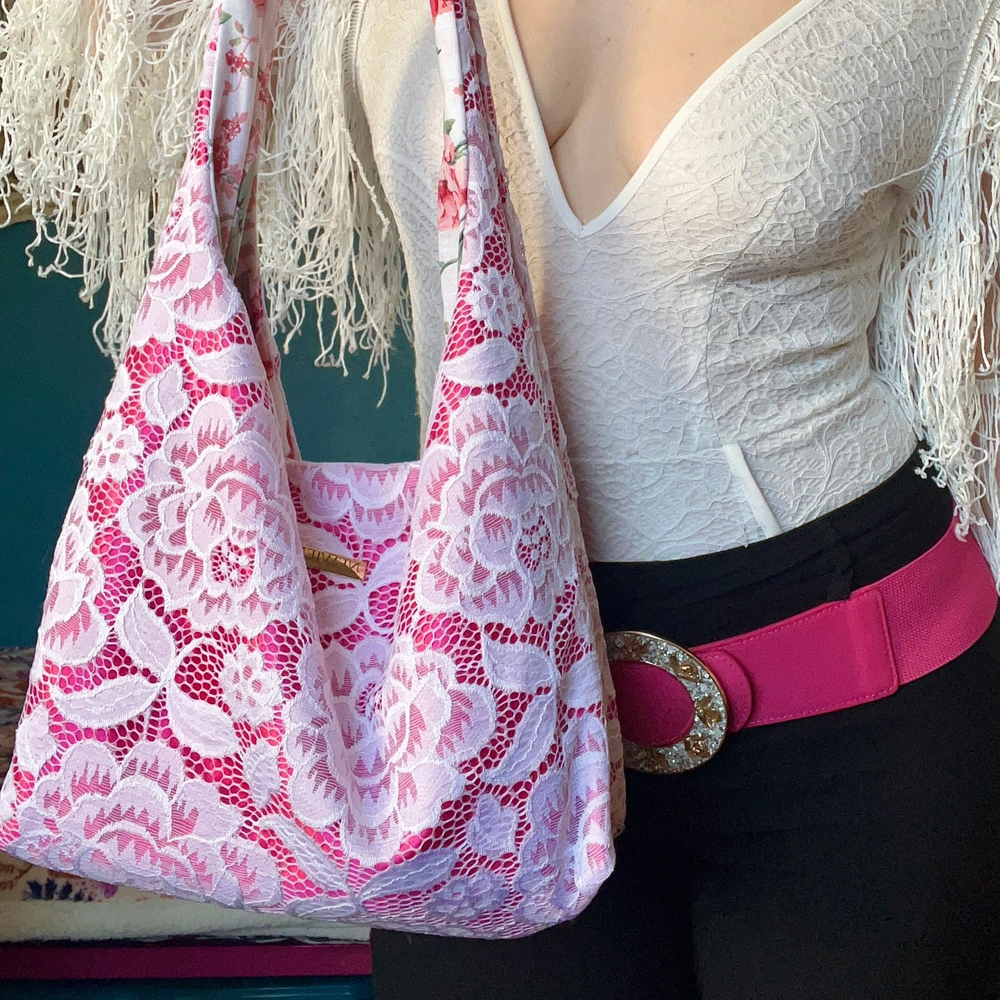 Sac d'épaule ALYA - rose pivoine